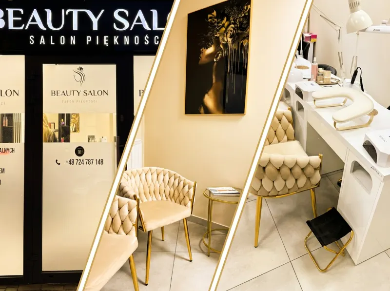 Wnętrze salonu Beauty Salon Radom — wejście, poczekalnia i stanowisko manicure